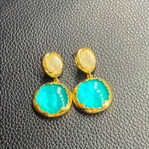 White and Mint earrings